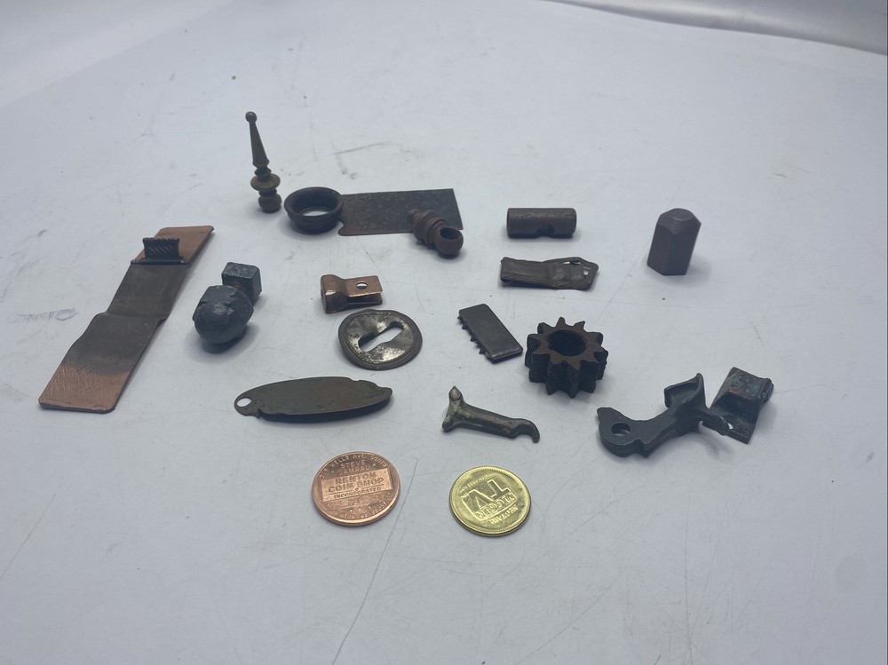 Metal Detector Finds Lot Brass? Copper? Washer Nuts Parts Pieces MK
