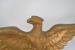VTG Cast Aluminum Gold Painted Eagle Phoenix Bird Wall Plaque Roquet Antique 21″