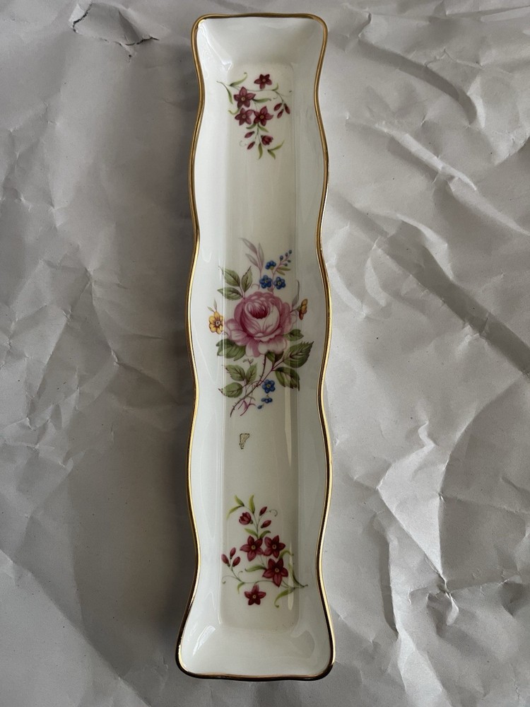 Vintage Jewelry Pen Trinket Dish Mint Tray Floral Oakley Bone China Made England