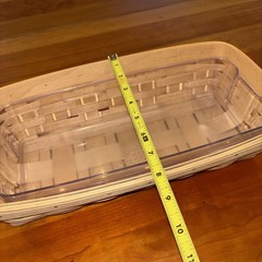 Longaberger RARE Natural Light Stain Bread Basket W/Hard Protector And Lid -MINT