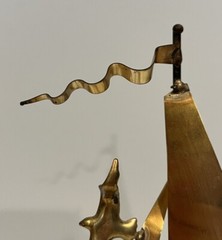 Handcrafted John DeMott Brass Sailboat Seagull Onyx Base Nautical Sculpture 12”