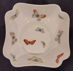 Vintage Limoges France Square Butterfly Bowl Dish