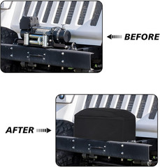 Winch Cover,Heavy Duty Uv-Resistant Waterproof Winch Protective Cover with Draws