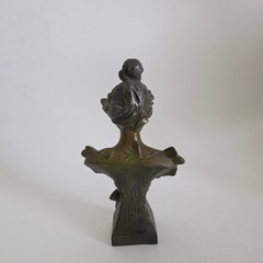French Boule de Neige Lady Bust Spelter Art Nouveau Style Figurine