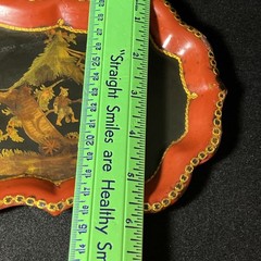 19th Century Japanese Paper Mache Tole Tray 24k Gold Trim 1800’s Estate Find