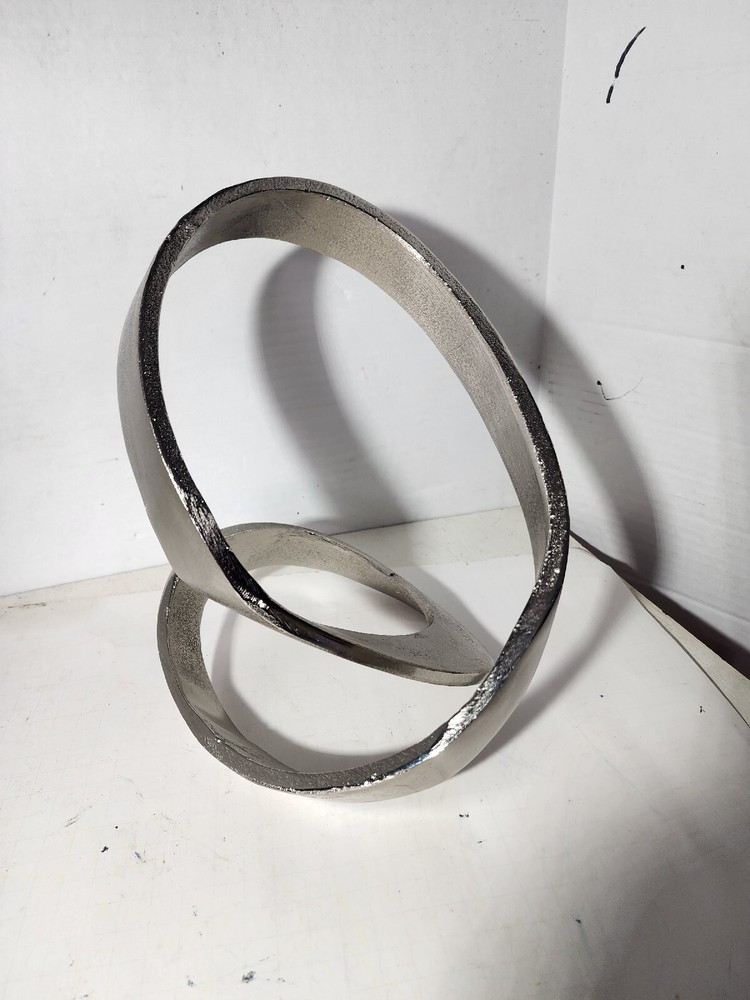 Metal Abstract Ribbon Sculpture Metal Art Modernist Mid Century Mcm