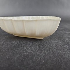 Vintage Belleek Ireland Heart ShapedServing Dish Scalloped Edge Pottery