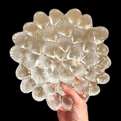 Vintage 9” Royal Copenhagen Clear Crystal “Musling” Shell Bowl Elegant Heavy Wow