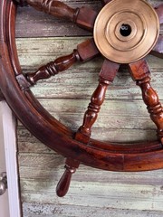36 “Inch Large Antique Style Wooden Ship Wheel Nautical Wall Decor, Maritime Art