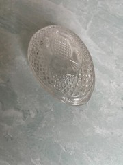 Vintage Avon 1977 Mothers Day Fostoria Lead Crystal Egg Soap Candy Trinket Dish