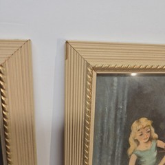 1940’s (2)Vtg Florence Kroger Ballerina Prints, Mid-Century Shabby Chic Signed