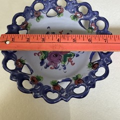 Vintage Colorful Vestal Portugal Blue Floral Decorative Wall/Plate B3