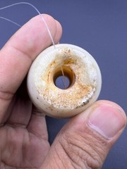 Ancient Old Antique Bactrian Top Alabaster Stone Bead From Balkh Afghanistan
