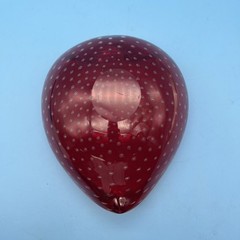 MCM Murano Ruby Red Bullicante Art Glass Controlled Bubble Ashtray Dish Bowl