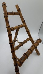 Vintage Scorched Bamboo Tabletop Easel – Chinoiserie / Boho Chic Display Stand