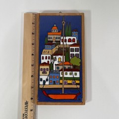 20th Century Greece Art Wall Décor Tile Terracotta Angelo Tsakirakis 8.5 x 4.5