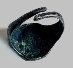 300 BC Ancient Roman Silver Ring Bacchus god of wine, winemaking, fertility