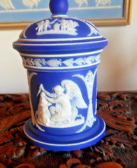 Wedgwood – (Only) – Cobalt Blue – Antique Covered JAR – 4″ – Mint