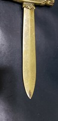 Antique Heavy Roma S.P.Q.R. Brass Knife Letter Opener, Romulus Remus wolf theme