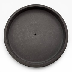 WEDGWOOD Black Jasperware 5″ Round Grapevine TRINKET BOX England UK Grape Leaf