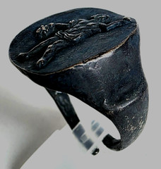 300 BC Ancient Roman Silver Ring Bacchus god of wine, winemaking, fertility