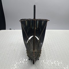 Viking Ship Iron Model Copper Brass 4 1/2″ Long Norway Vintage Travel Souvenir