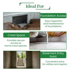 Vestal 32″ x 16″ Foundation Access Door Steel Crawl Space Black