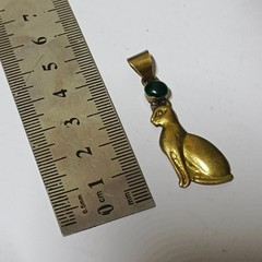 Handmade Brass Bastet Cat Pendant – Ancient Egyptian Jewelry