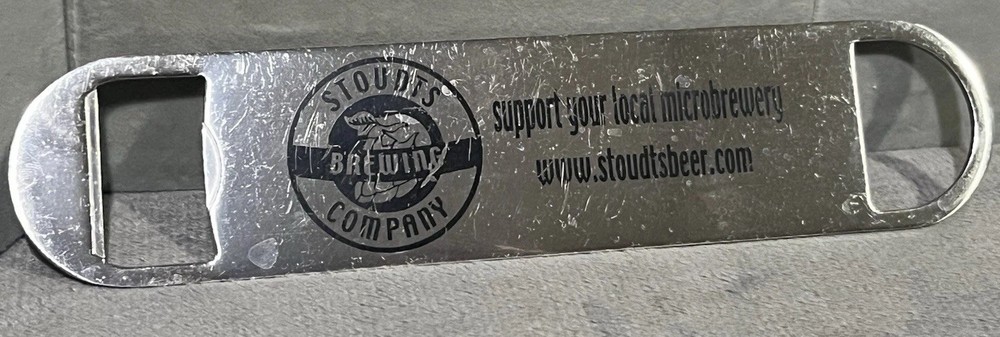 Rare Stoudts Brewing Company Advertising Microbrewery Beer Metal Bottle Opener