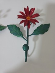 Vintage Italian Tole Toleware Flower Wall Hooks Mid Century