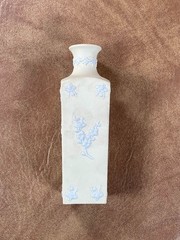 Wedgwood Jasperware Primrose Yellow & White Prunus 5-1/4″ Square Bud Vase