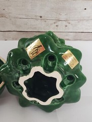 Vintage Avon Christmas Tree Hostess Ceramic Set Salt & Pepper Brazil Pomander