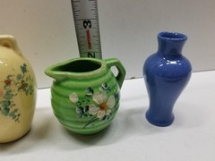 Lot of 4 Vintage Miniature Pots Pitcher hand painted Made in USA