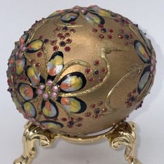 SIGNED Nannette Fenn “Eggs”traordinaire Designs Floral Faberge Inspired Egg USA