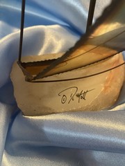 Vintage DeMott Signed Brass Sailboat Rock Quartz Base Nautical Boat Sculpture