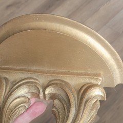 VTG Gold Sconces Wood French Style Heavy Plates Candles Decorative Items Indoor