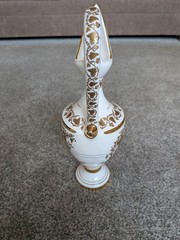 24K Gold Greek Gods & Goddesses Porcelain Ewer Jug Vase Handmade Greece MINT