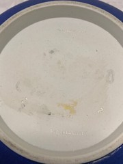 Wedgwood Jasperware Biscuit Barrel Antique Classic Edwardian Dark Blue EPNS Lid
