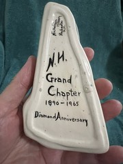 Vtg New Hampshire Shaped Trinket Dish Nic Kerson Pottery Grand Ch Diamond Jubi