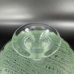 Anthropologie Cake Stand Footed Dish Flash Green Top Clear Bottom Cake Dish