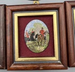 Set Of 6 Pat Collins London Vitreous Enamel On Copper Framed Miniature Pictures
