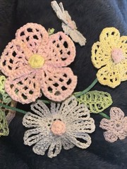 Handmade Starched Flowers In Vase, French Country, Cottage