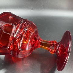 Fostoria Argus Ruby Red Water Goblet Heavy Champagne Glasses Cups Set 2 VTG