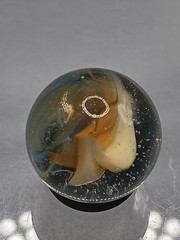 .59″ Vintage Cat Eye Hybrid Sparkler Marble- Akro Master Marble King Vitro – J62