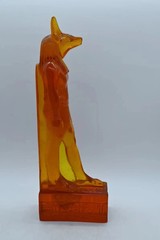 Rare Ancient Egyptian Antique Statue God Anubis Afterlife Amber Stone Egypt BC