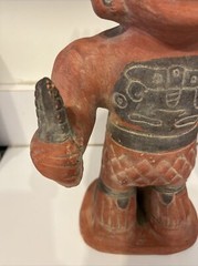 Large Pre-Columbian Replica Clay Ceramic Painted Altarpiece Maize Man God
