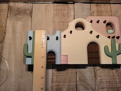 Southwest Diorama Adobe House Cactus Woodcraft Hanging Wall Art Home Interiors