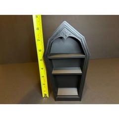 Gothic Coffin Display Shelf Black Halloween Decor Mini Figure Doorables