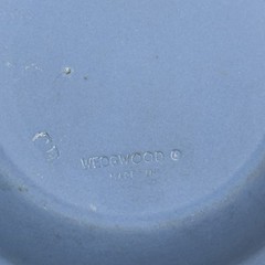 Wedgwood Blue Jasperware Round Trinket Dish Neoclassical “Athena in Chariot”