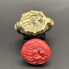 Very Rare Ancient Roman Ring Bronze Engraved Beast Authentic Antique Size 9